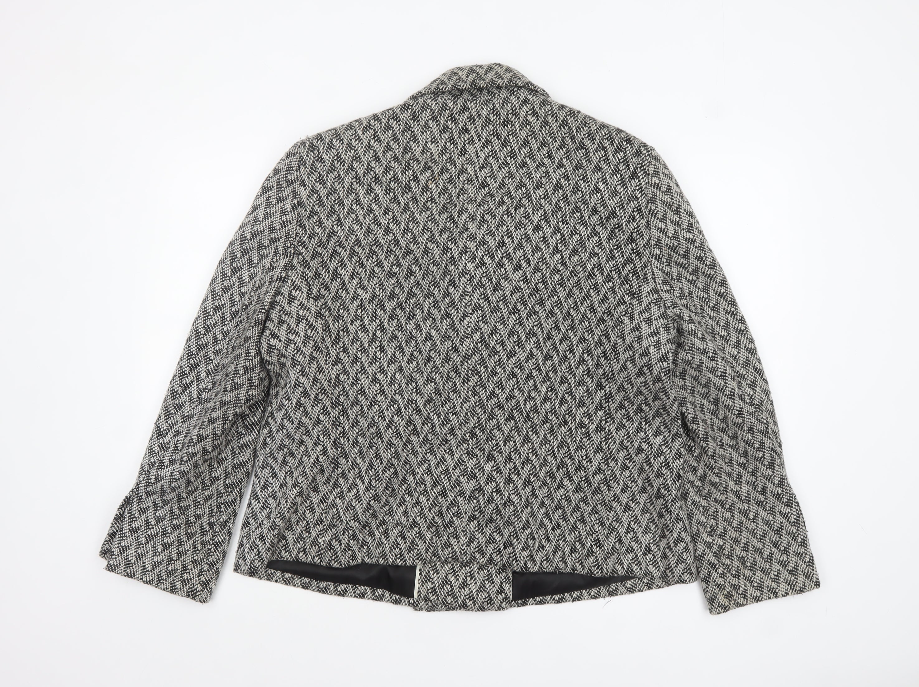 Marks and Spencer Women's Grey Wool Blend Pea Coat Size 22 - Image 3