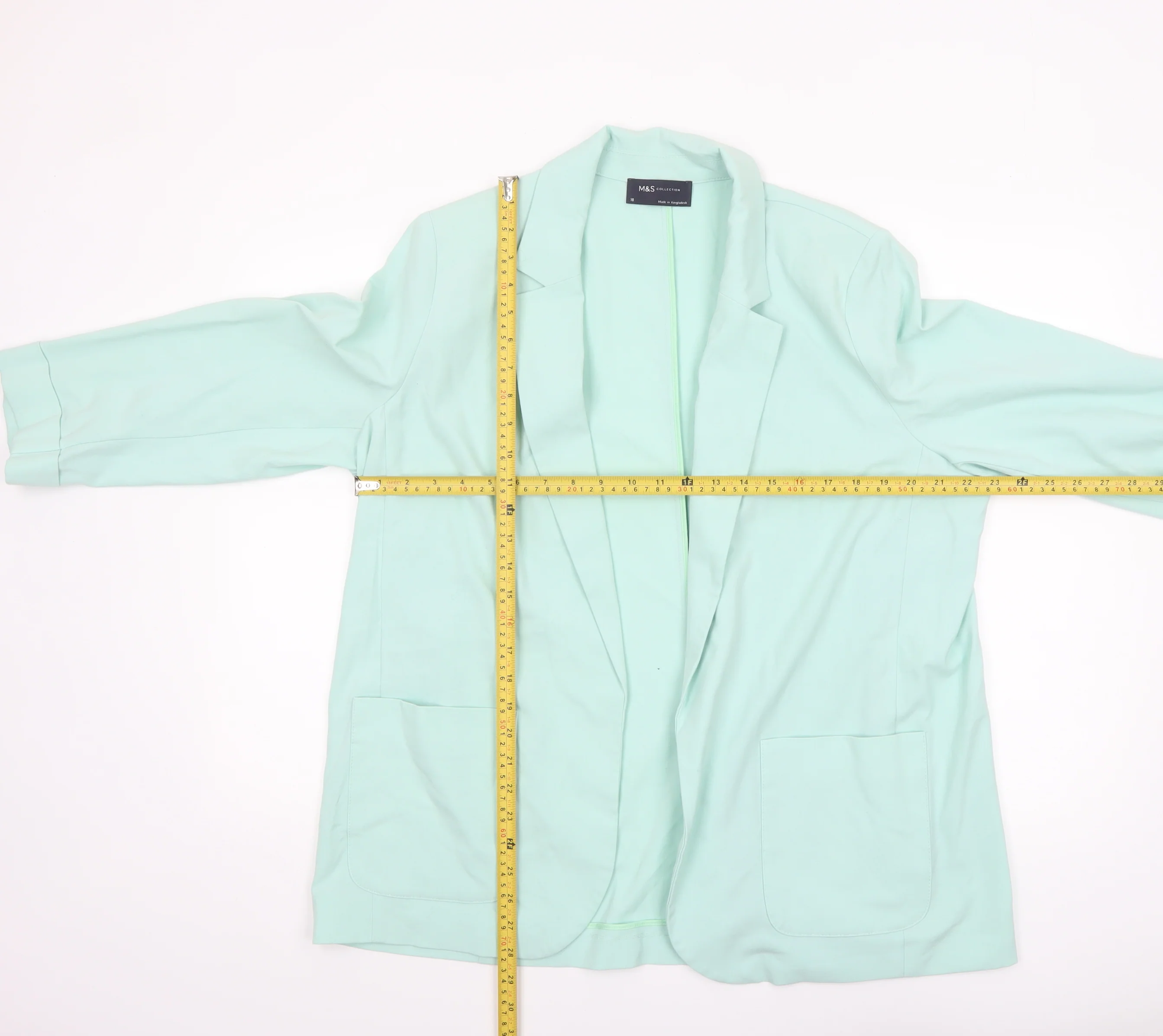 Marks and Spencer Women's Mint Green Regular Fit Blazer Size 18 - Image 2