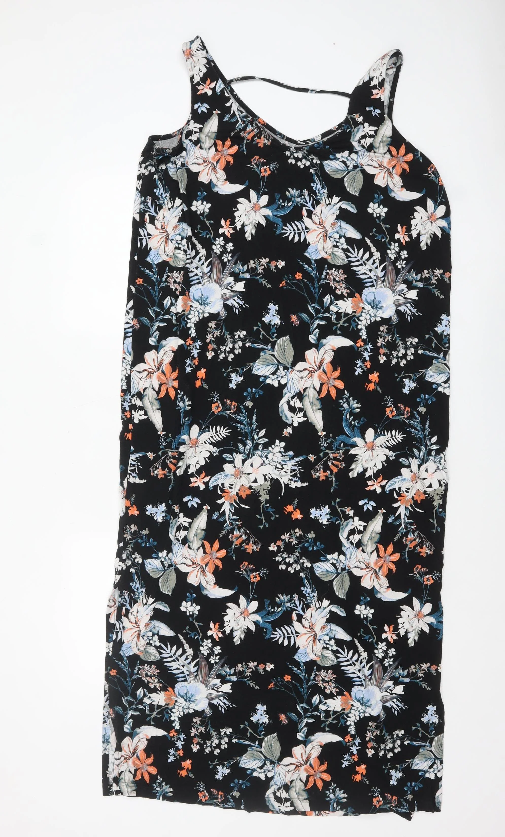 Marks and Spencer Women's Multicoloured Floral Slip Dress Size 16 - Image 3