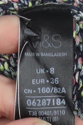 Marks and Spencer Womens Multicoloured Knit V-Neck Pullover Jumper Size 8 - Image 5