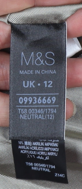Marks and Spencer Women's Multicoloured Tweed Suit Jacket Size 12 Wool Blend Classic Style - Image 6