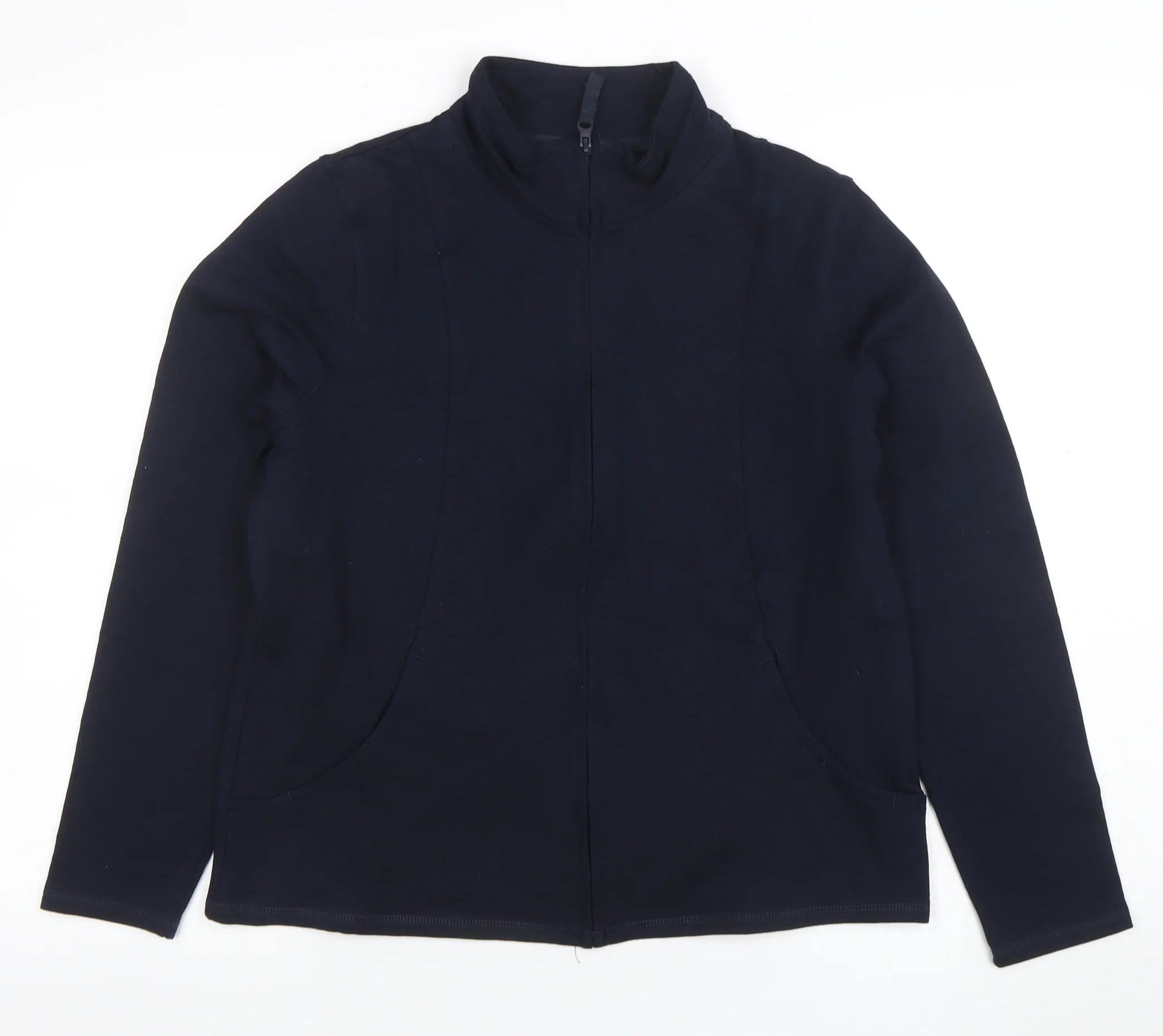 Marks and Spencer Womens Navy Full Zip Sweatshirt UK 16 Cotton Blend