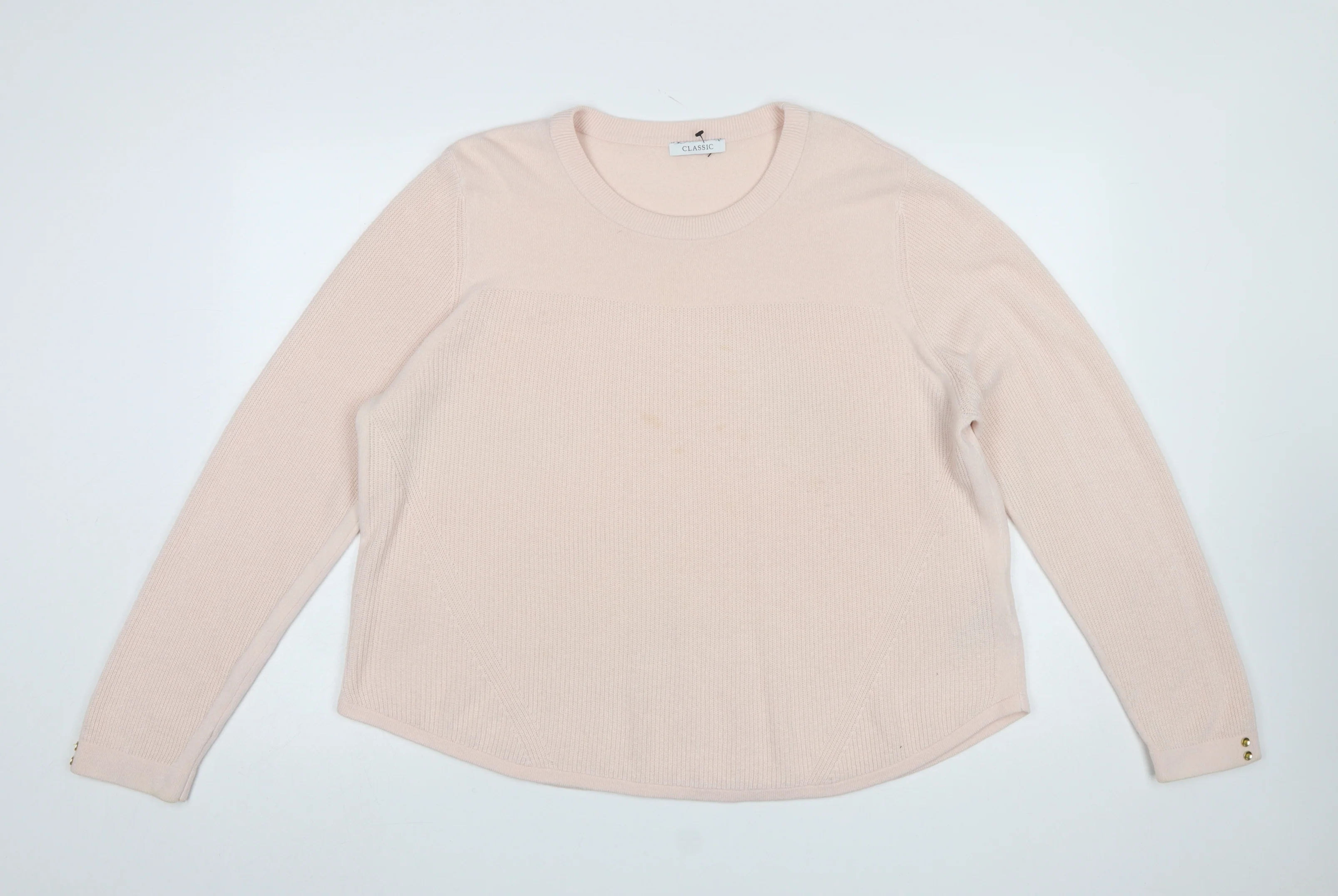 Marks and Spencer Womens Pink Crew Neck Long Sleeve Acrylic Jumper Size 20