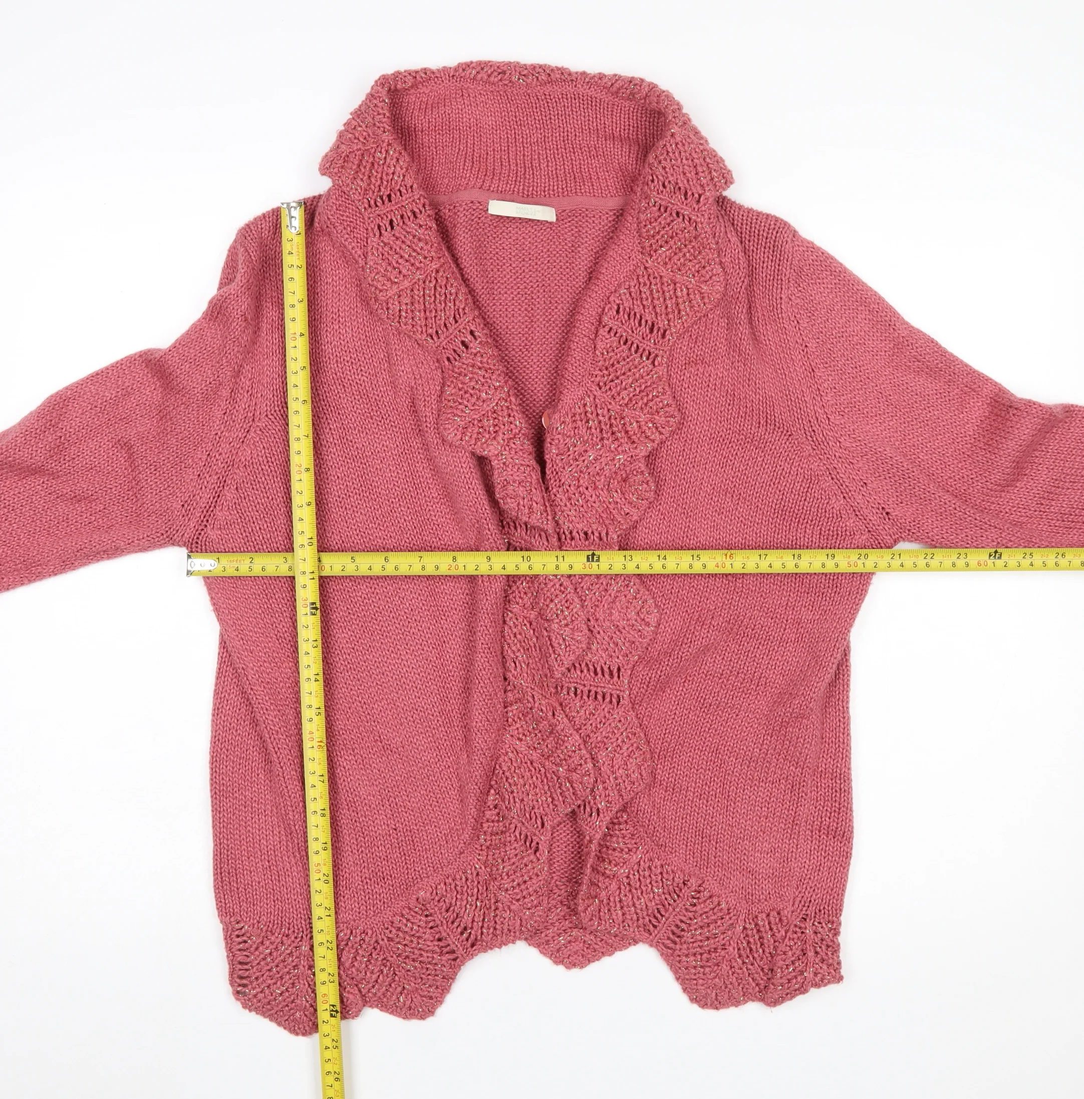 Marks and Spencer Women's Pink Knit Cardigan UK 18 Long Sleeve - Image 2