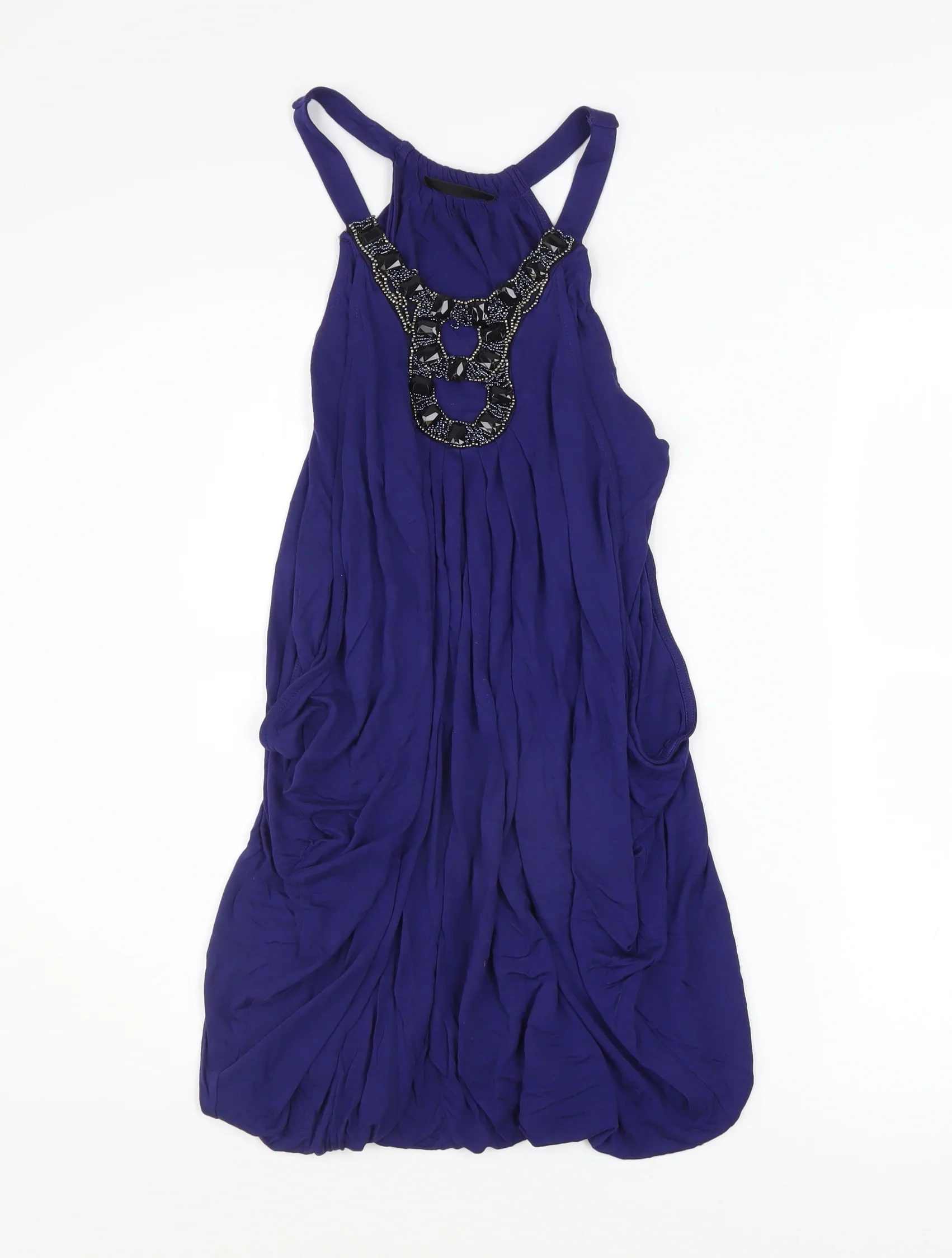 Marks and Spencer Womens Purple Beaded Halter Camisole Tank Top UK 12