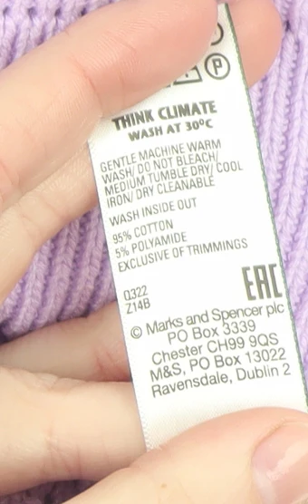 Marks and Spencer Womens Purple Open Knit V-Neck Button Cardigan M - Image 6