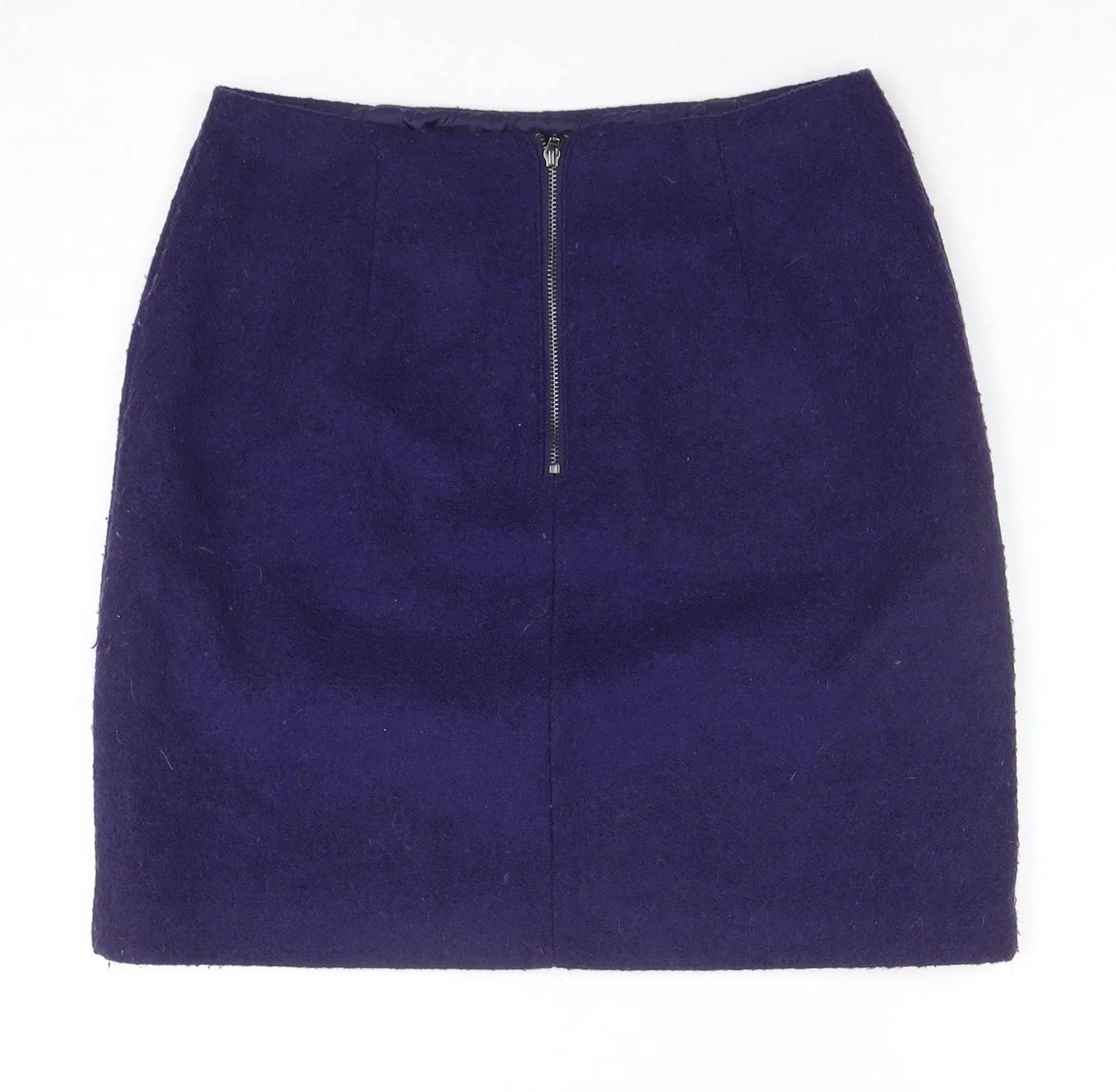 Marks and Spencer Women's Purple Wool Pencil Skirt Size 8 - Image 3