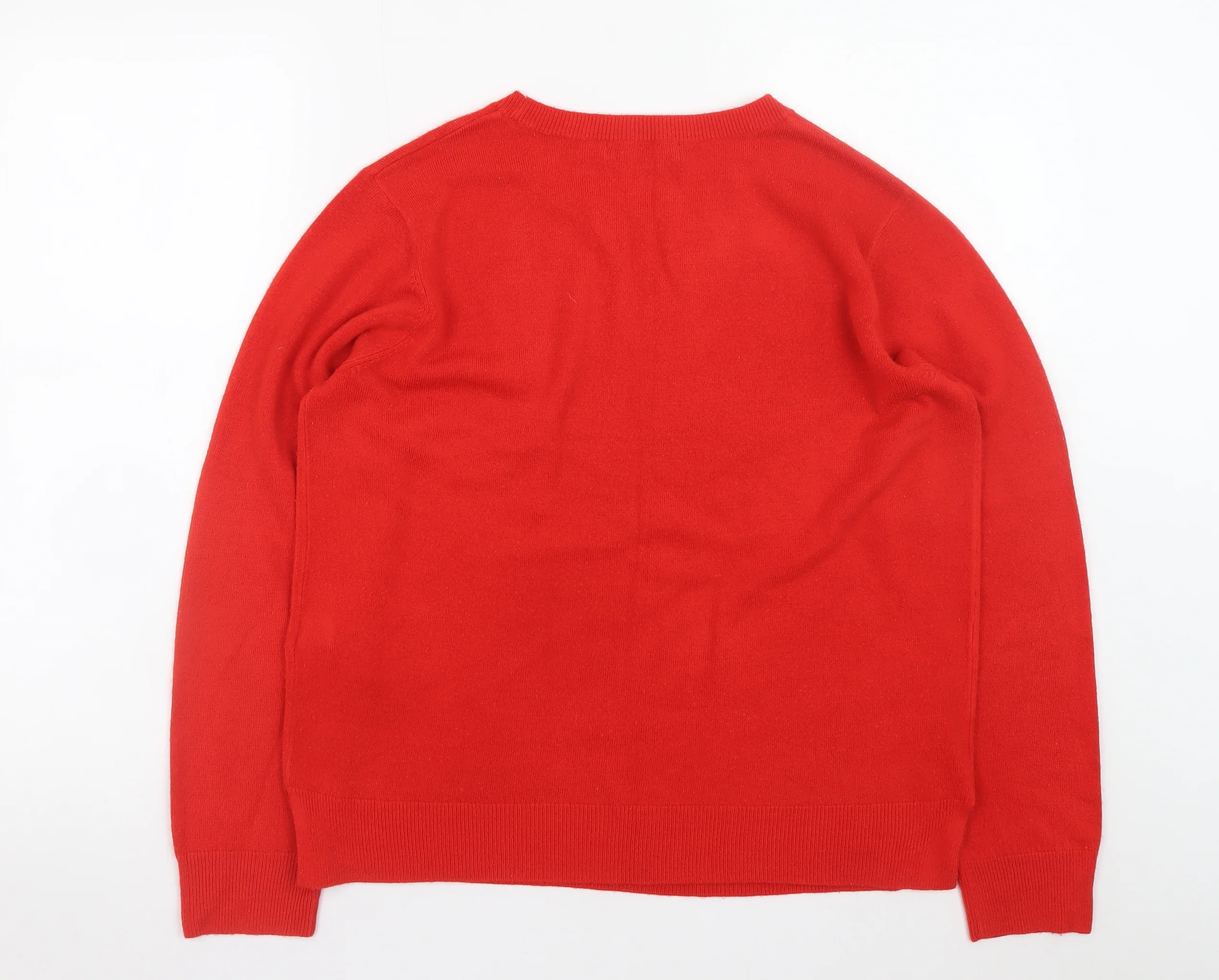 Marks and Spencer Women's Red Acrylic Crew Neck Jumper UK 16 - Image 3