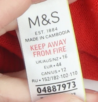 Marks and Spencer Women's Red Acrylic Crew Neck Jumper UK 16 - Image 4
