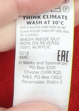 Marks and Spencer Women's Red Acrylic Crew Neck Jumper UK 16 - Image 5