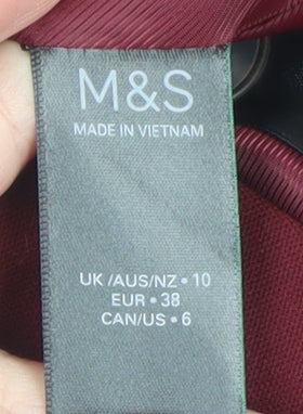 Marks and Spencer Womens Red Blazer Jacket Size 10 Classic Formal Workwear - Image 4