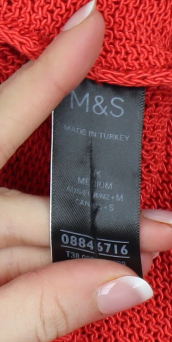 Marks and Spencer Women's Red Knit Sleeveless Tank Top Medium - Image 4
