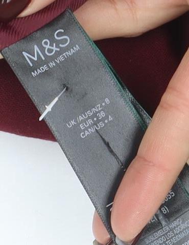 Marks and Spencer Women's Red Size 8 Tailored Blazer Jacket - Image 4