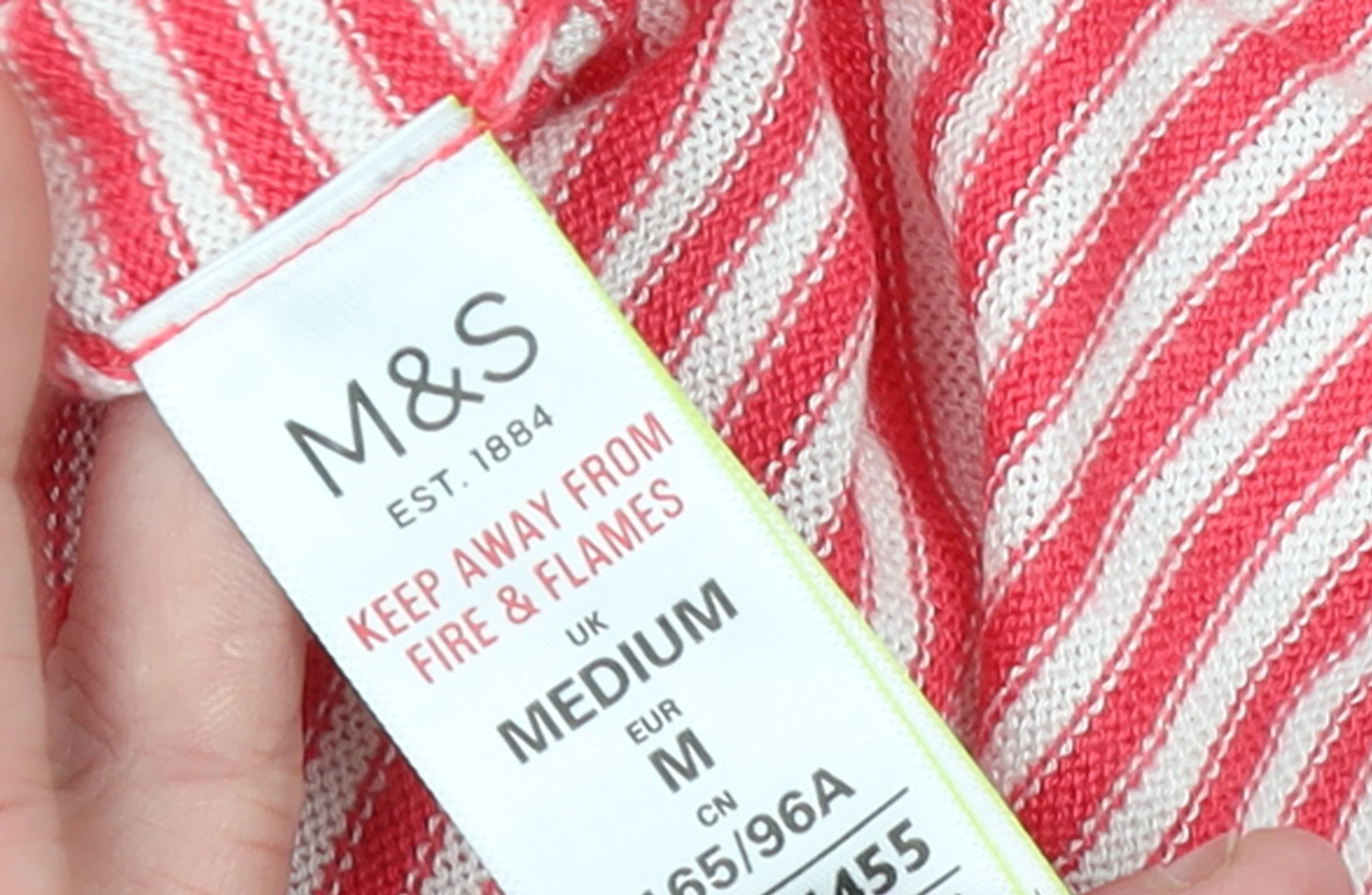 Marks and Spencer Womens Red Striped Knit Jumper Size M - Image 4