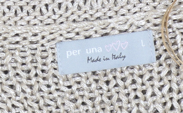 Marks & Spencer Per Una Women’s Beige Open Knit Jumper L - Image 5