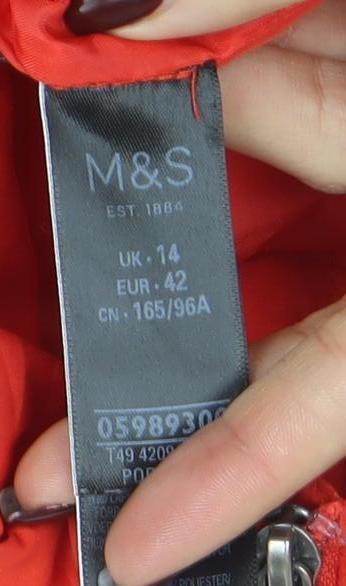 Marks & Spencer Women Red Size 14 Quilted Puffer Waistcoat - Image 4