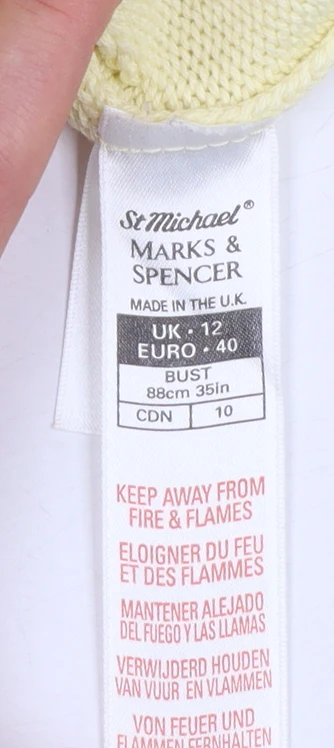 Marks & Spencer Women’s Beige Cotton Crew Neck Jumper Size 12 - Image 4