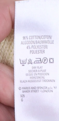 Marks & Spencer Women’s Beige Cotton Crew Neck Jumper Size 12 - Image 5
