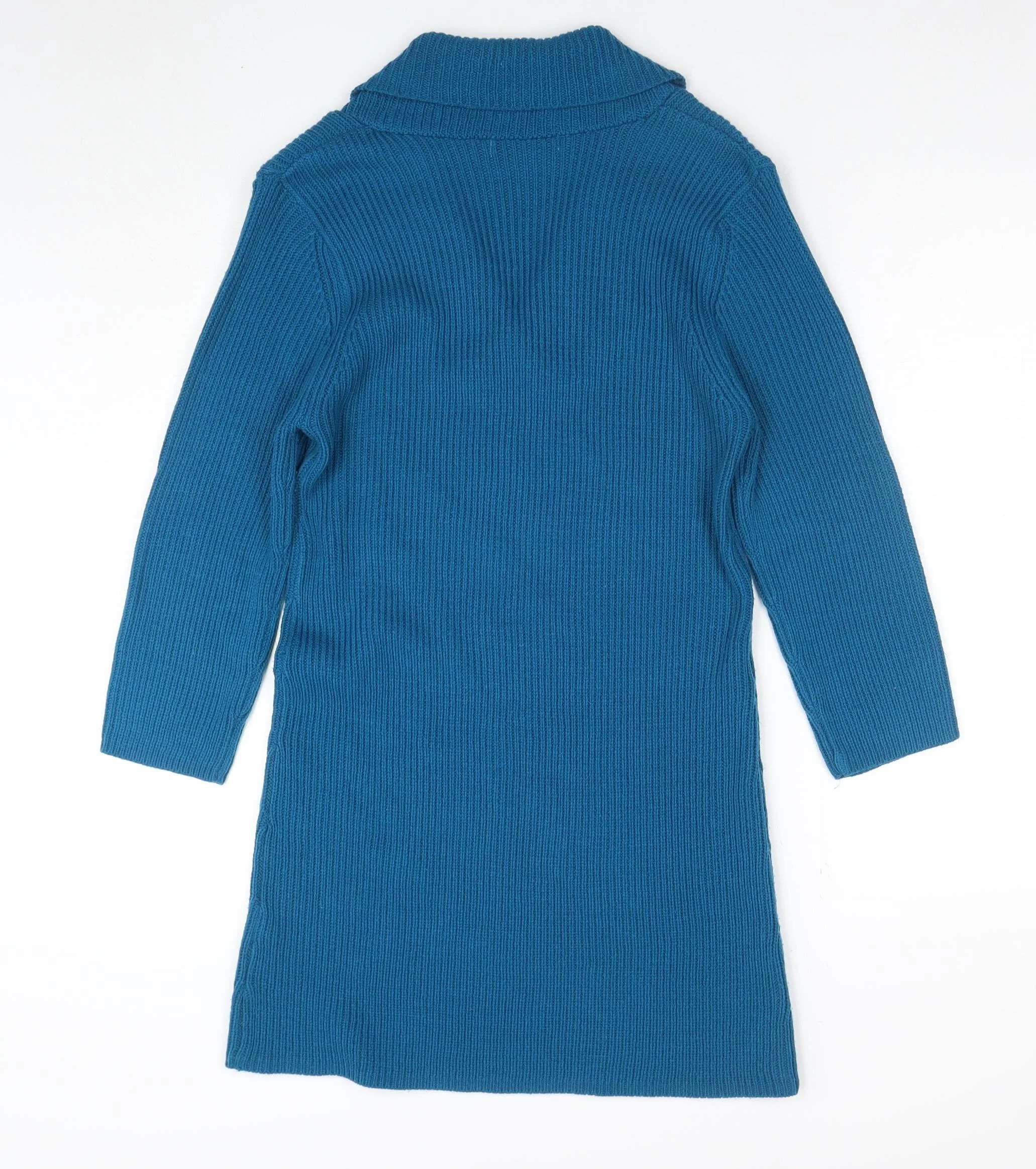 Marks & Spencer Women’s Blue 3/4 Sleeve Tunic Jumper Size L - Image 3