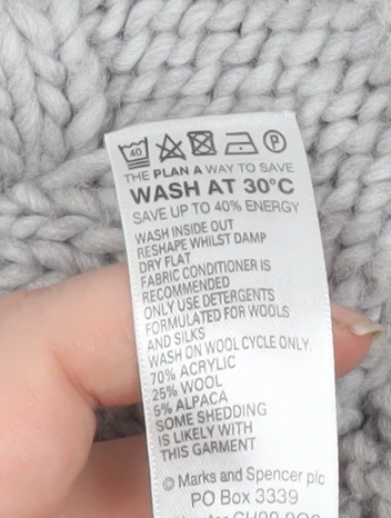 Marks & Spencer Women’s Grey Cable Knit Cardigan UK 16 Short Sleeve - Image 4
