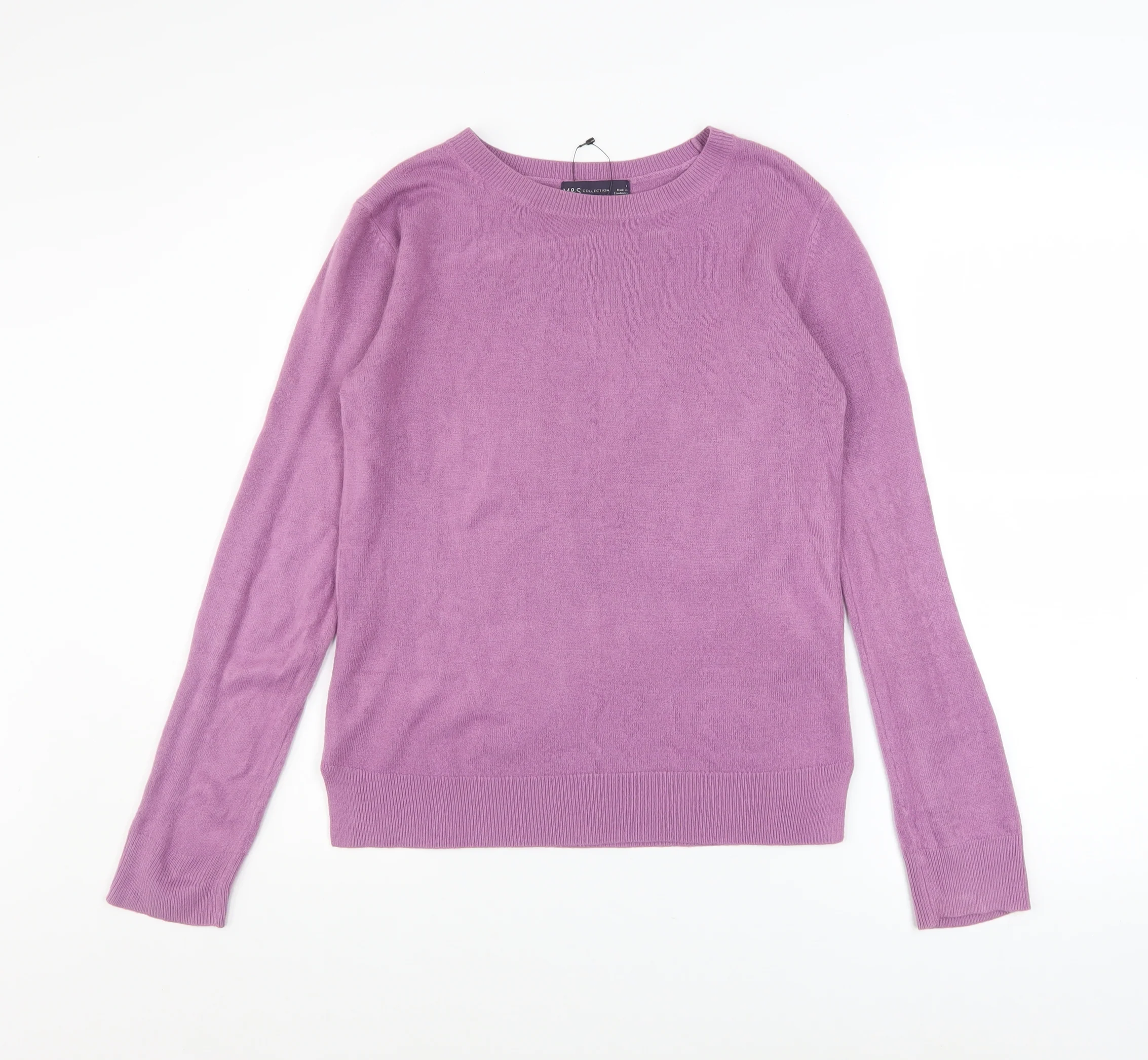 Marks & Spencer Women’s Purple Acrylic Crew Neck Jumper Size 8
