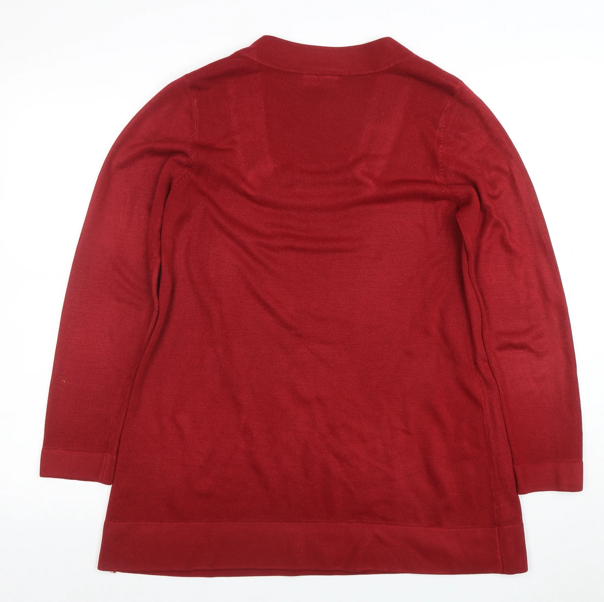 Marks & Spencer Women’s Red Acrylic Knit Square Neck Long Sleeve Blouse Size 14 - Image 3
