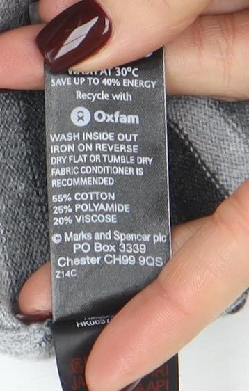 Marks & Spencer Womens Grey Striped Pullover Jumper Size 16 - Image 5