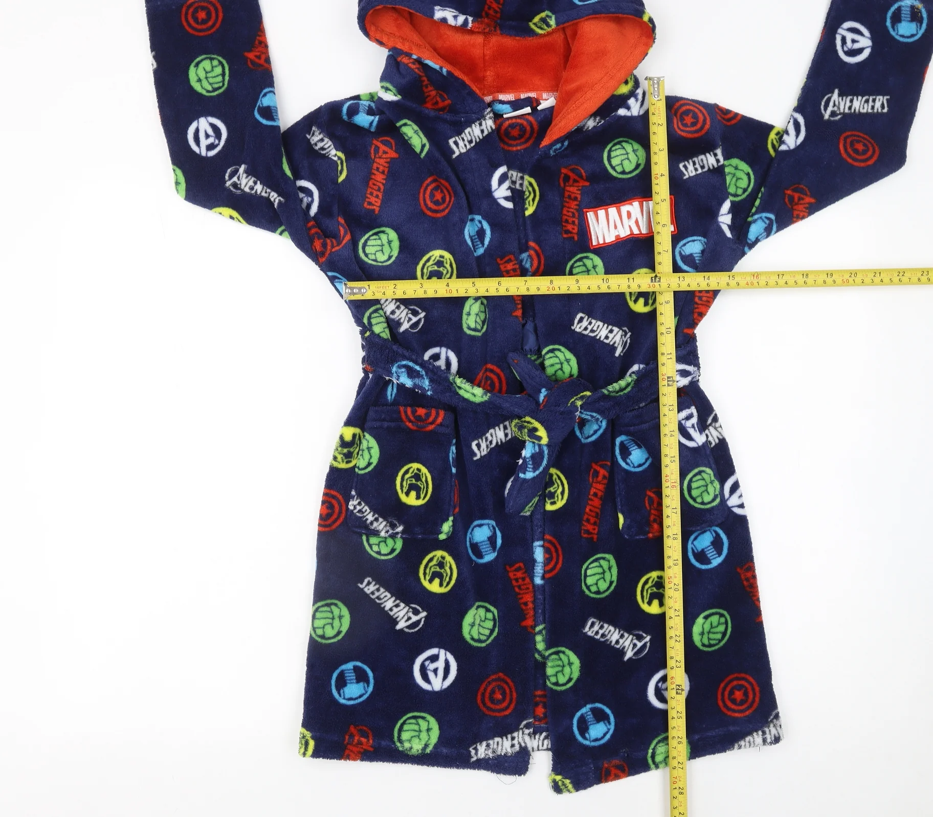 Marvel Boys Blue Fleece Avengers Hooded Robe 6-7 Years - Image 2