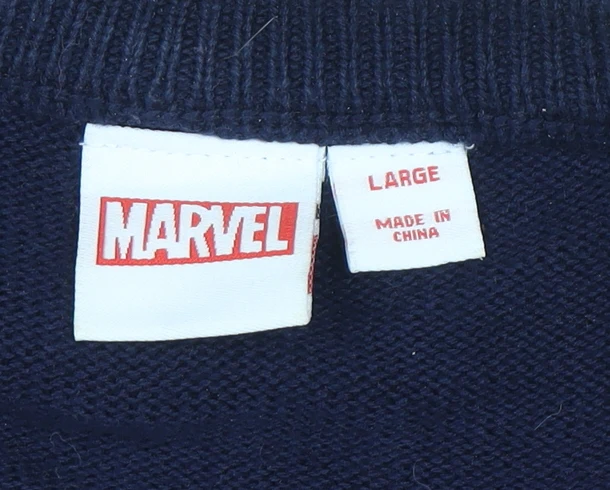Marvel Captain America Men's Multicoloured Cotton Pullover Jumper L - Image 4