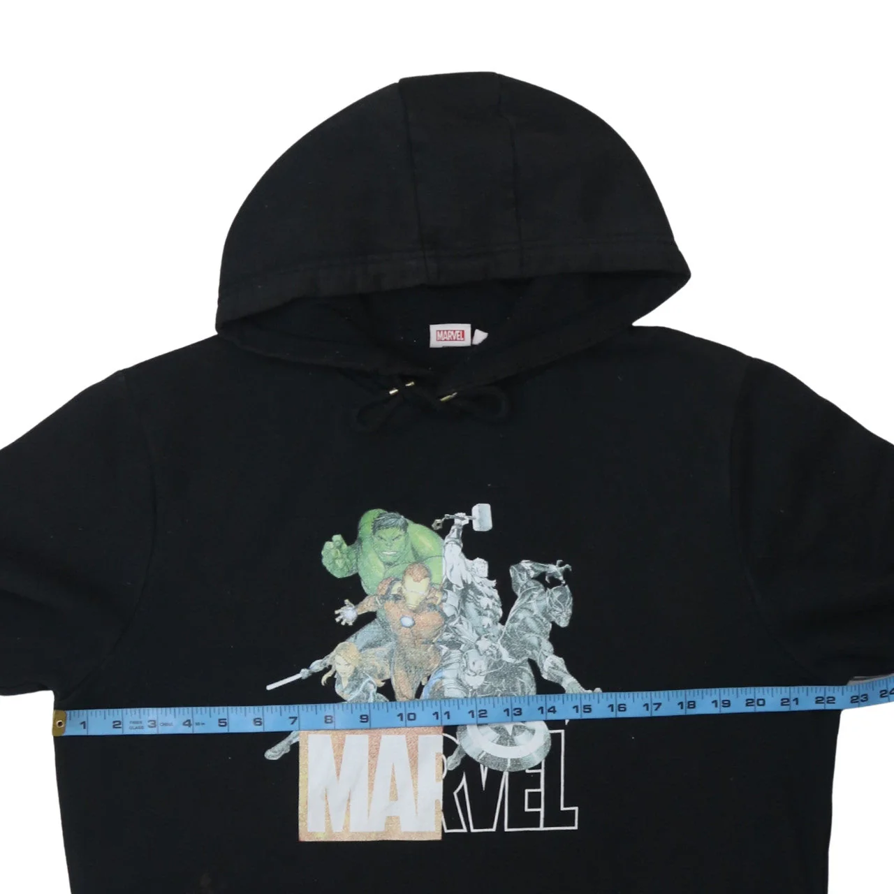 Marvel Men's Black XL Pullover Hoodie with Logo Graphic Print - Image 3