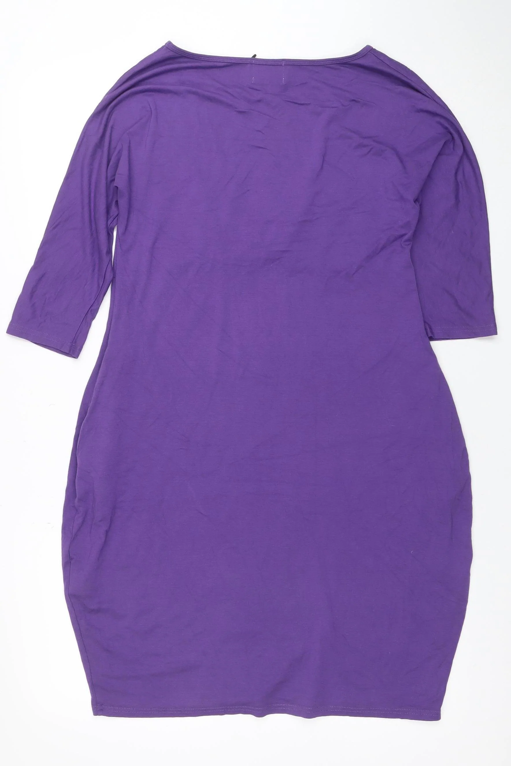 Masai Women Purple Knee Length Shift Dress M 3/4 Sleeve Viscose - Image 3