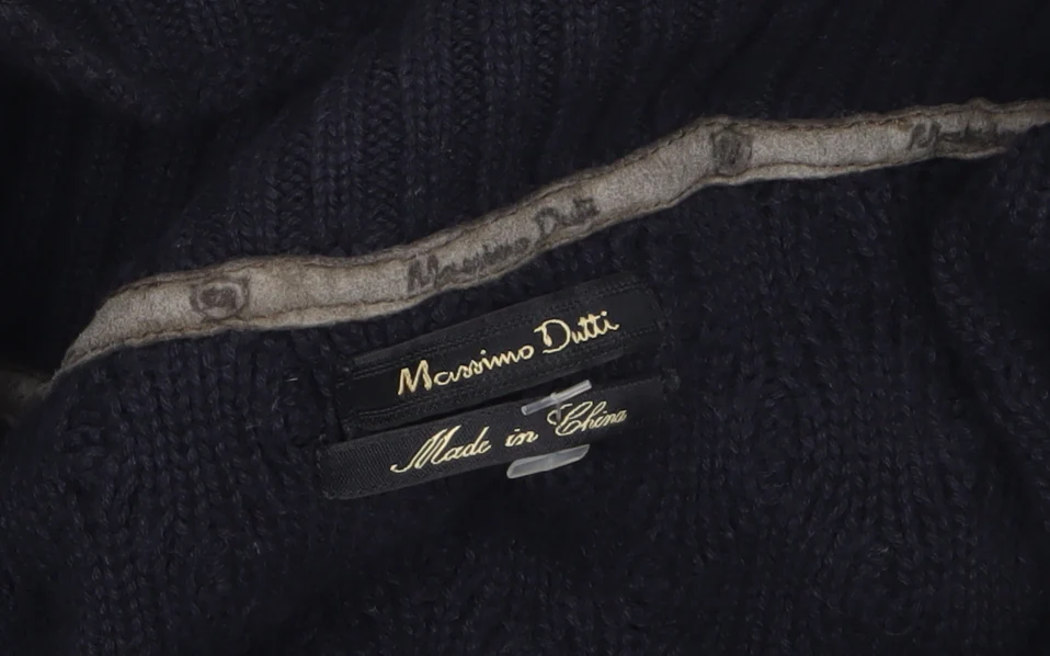 Massimo Dutti Men’s Black Cotton Cable Knit Roll Neck Jumper L - Image 5