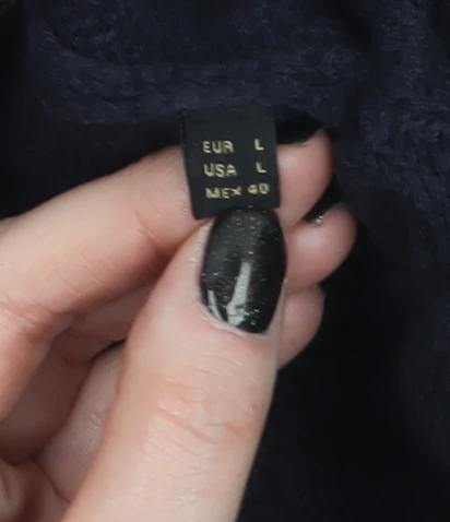 Massimo Dutti Men’s Black Cotton Cable Knit Roll Neck Jumper L - Image 6