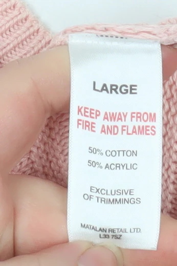 Matalan Women Pink Large Cotton Acrylic Crew Neck Long Sleeve Jumper - Image 4