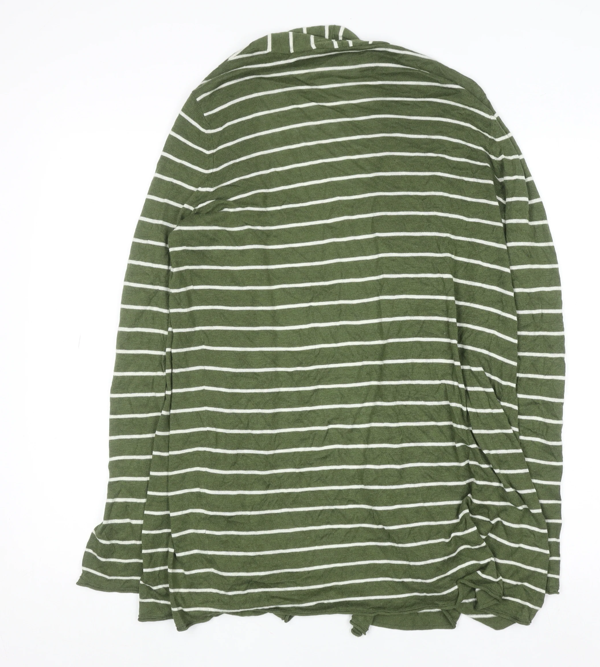 Mauvette Women’s Green Striped Cardigan Size 14 Long Sleeve Knit - Image 3