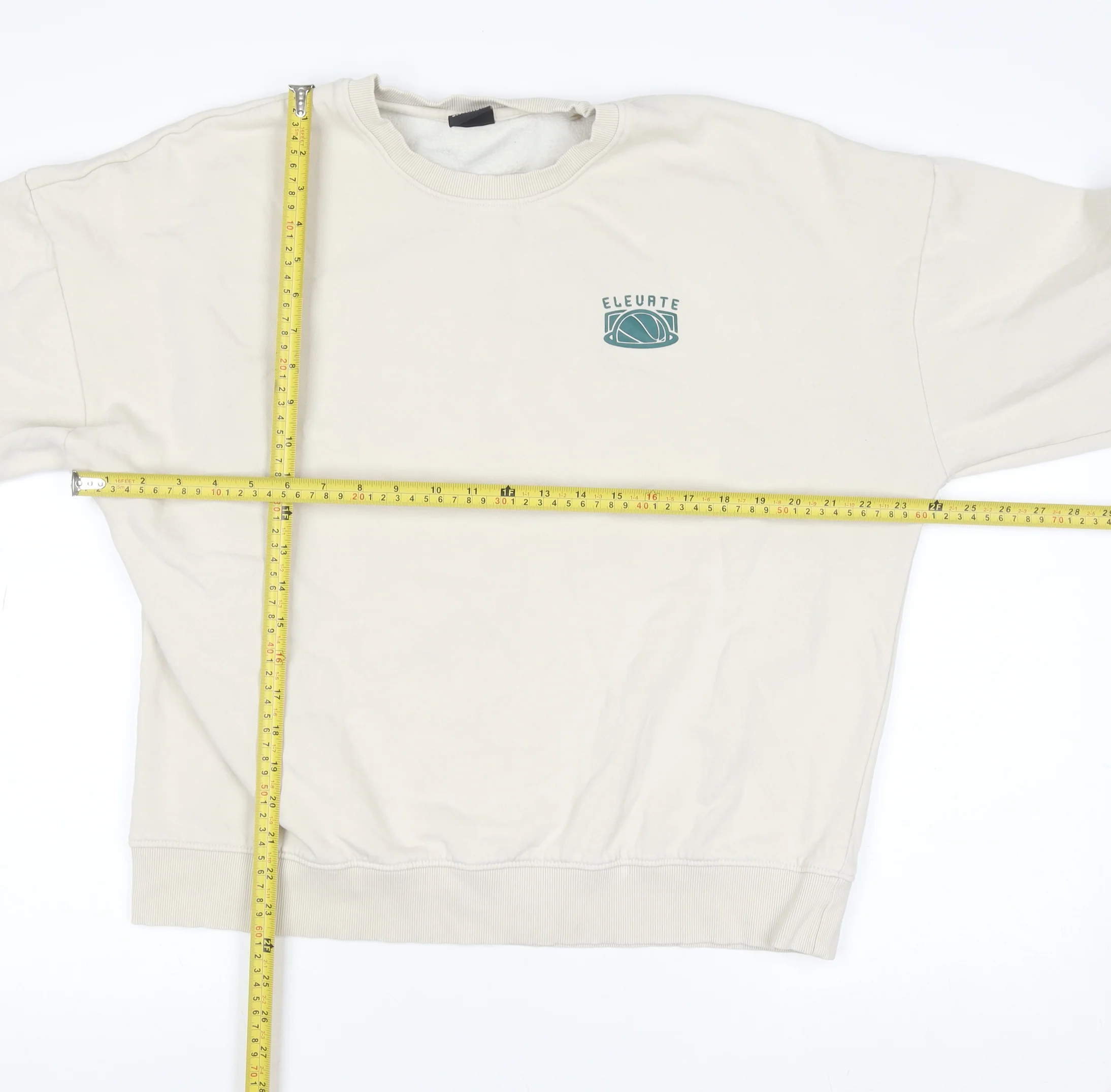 Max Mens Beige Oversized Fit Graphic Sweatshirt L - Image 2