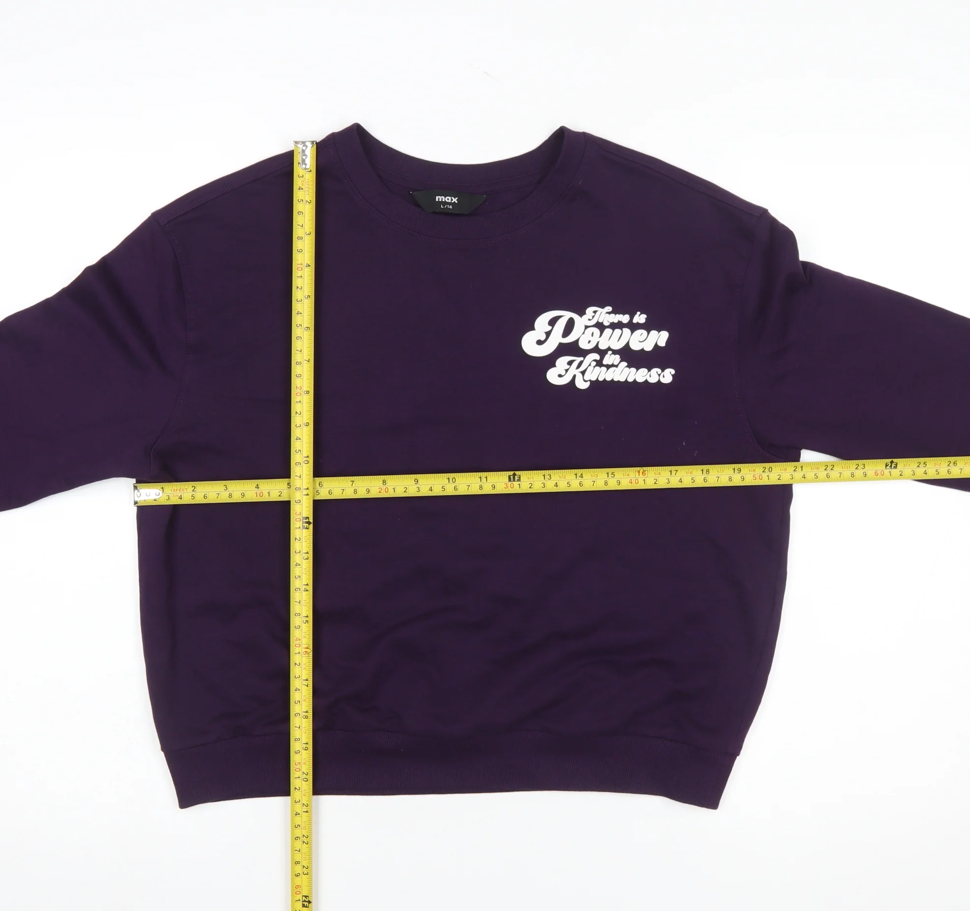 Max Women's Purple Graphic Pullover Sweatshirt Size 14 - Image 2