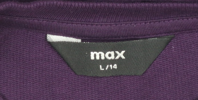 Max Women's Purple Graphic Pullover Sweatshirt Size 14 - Image 4