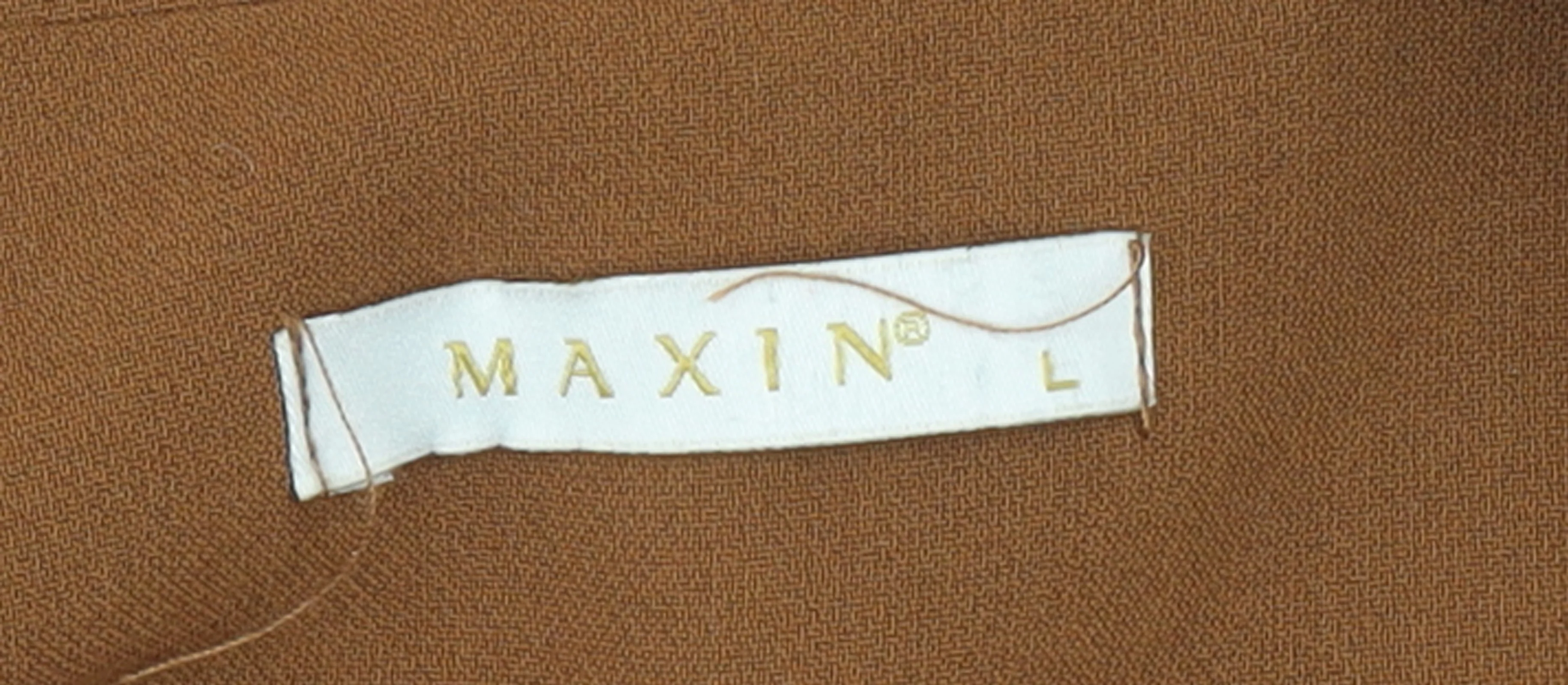 Maxin Women Brown Sleeveless Long Waistcoat Vest Lined Single Button L - Image 4