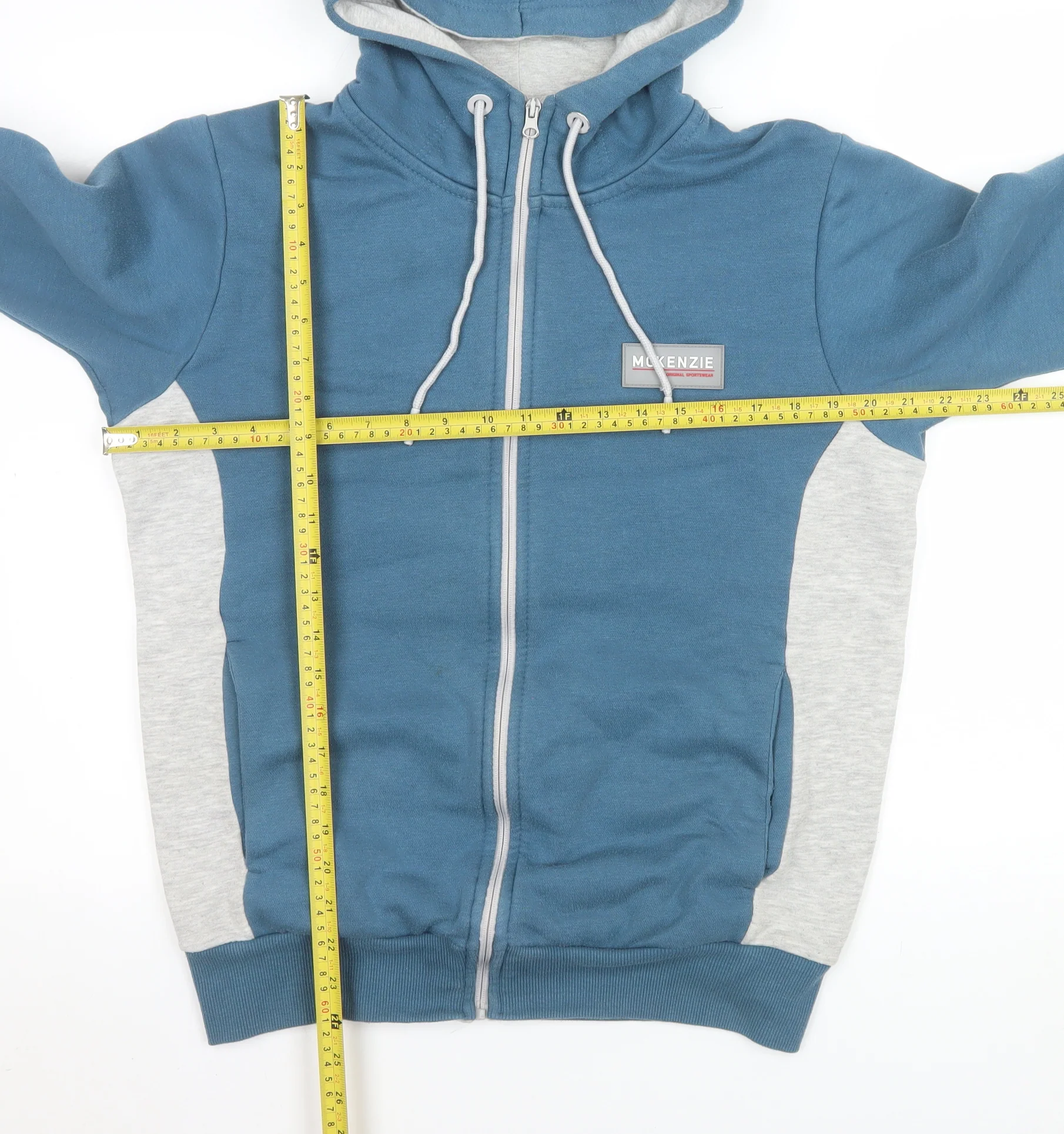 McKenzie Men's Blue Full Zip Hooded Jacket Size M - Image 2