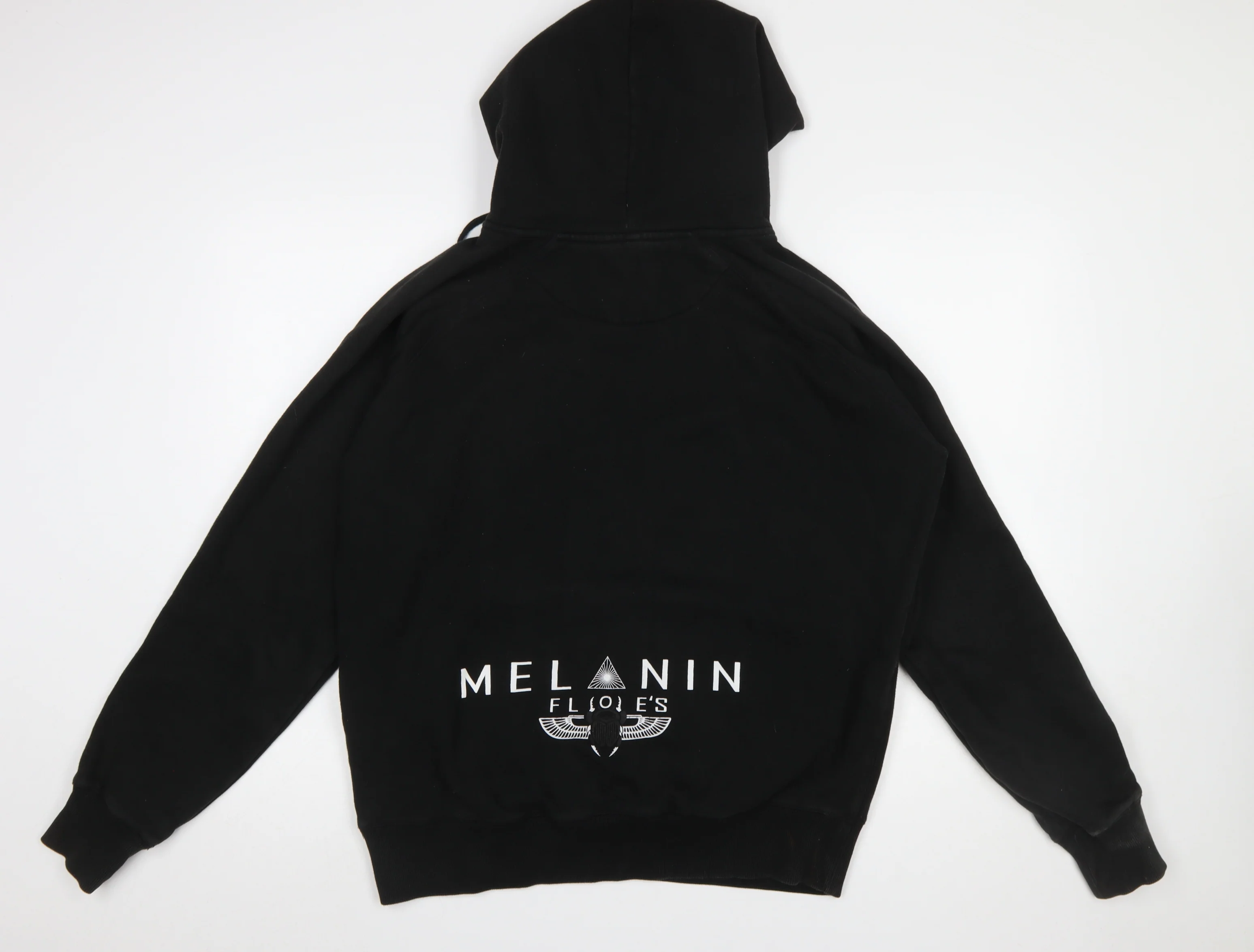 Melanin Floe's Men's Black Embroidered Pullover Hoodie L - Image 3