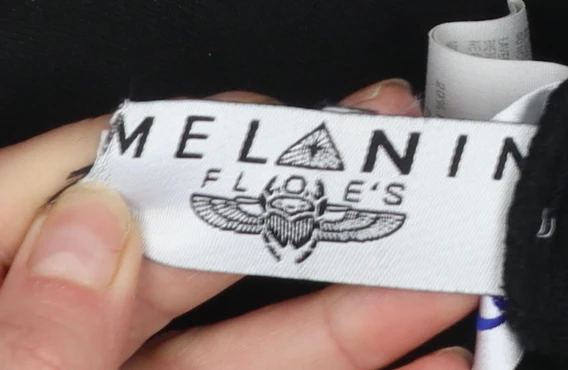 Melanin Floe's Men's Black Embroidered Pullover Hoodie L - Image 4