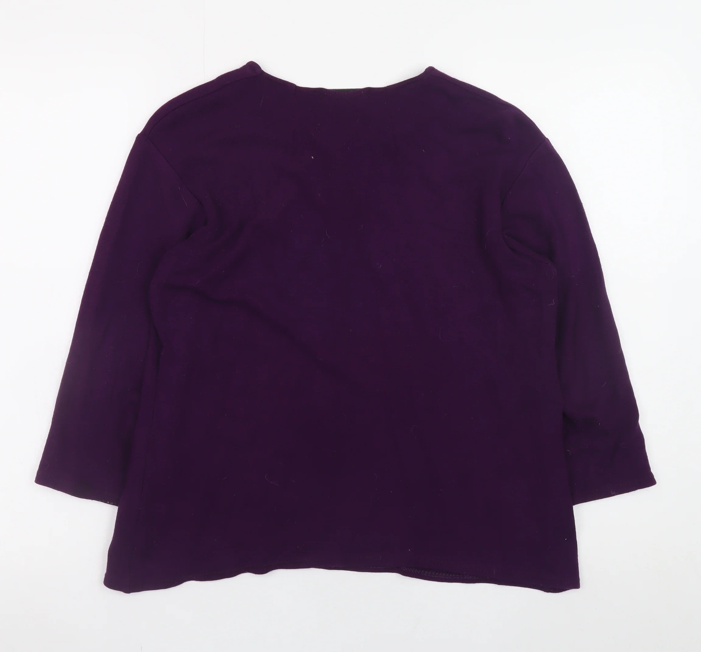 Melissa Women's Purple Embroidered Viscose Tunic Blouse M - Image 3