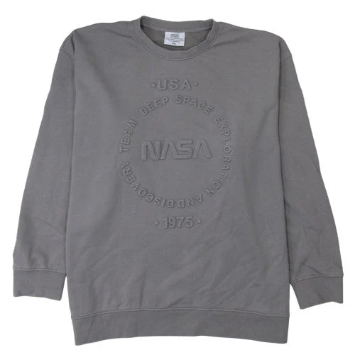 Men’s Grey NASA USA Logo Pullover Sweatshirt 2XL Regular Fit