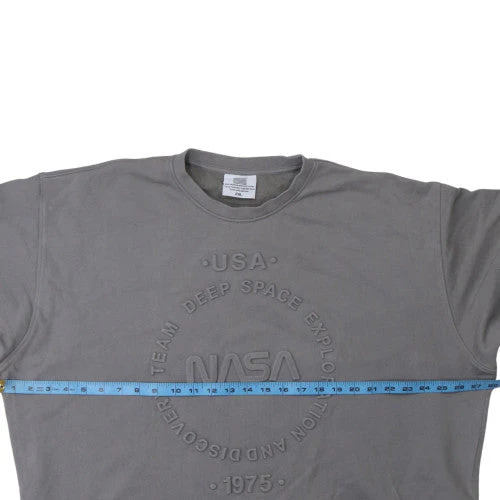Men’s Grey NASA USA Logo Pullover Sweatshirt 2XL Regular Fit - Image 2