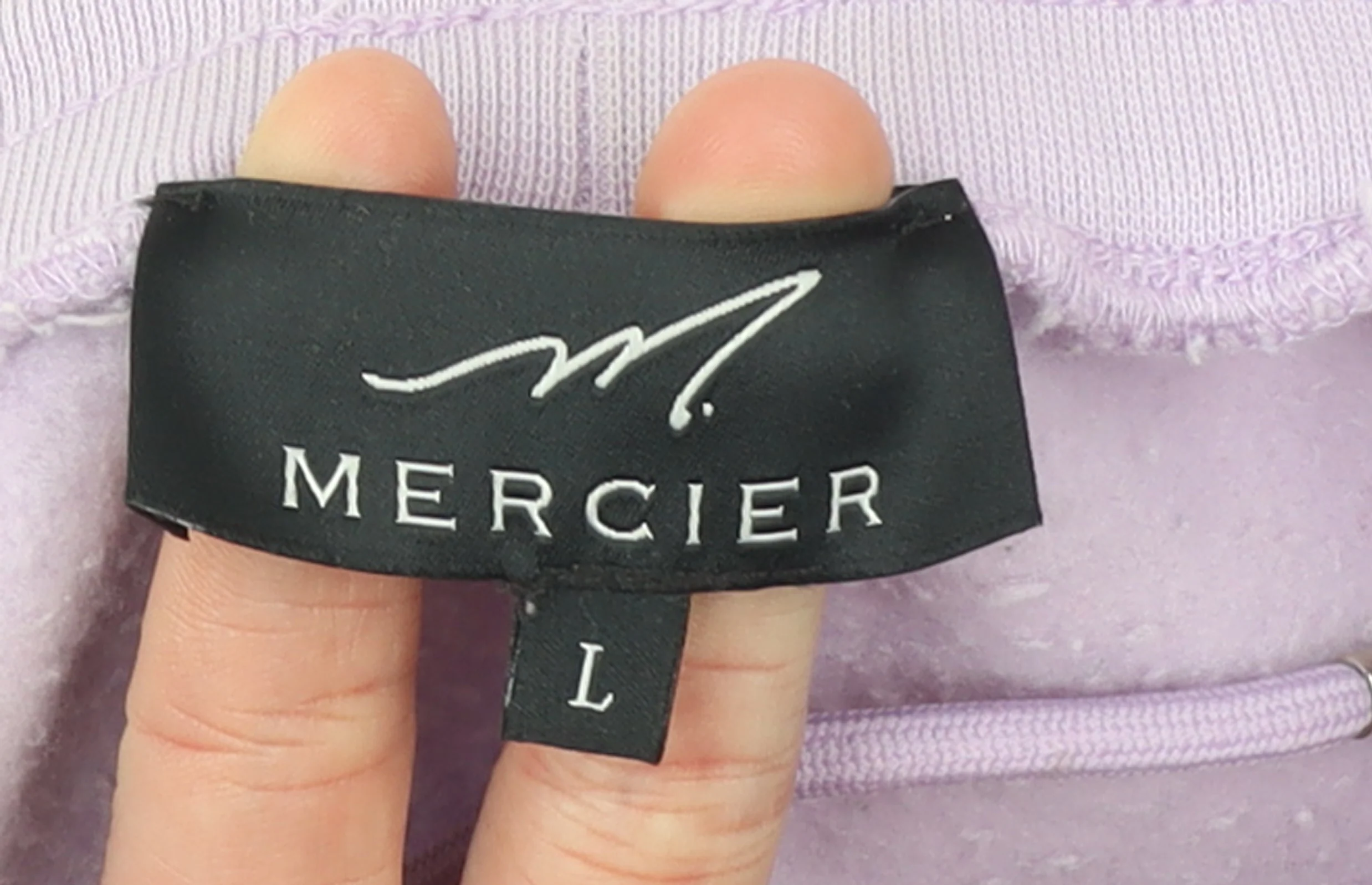 Mercier Men's Purple Jogger Trousers L Logo Patch Cotton Blend - Image 4