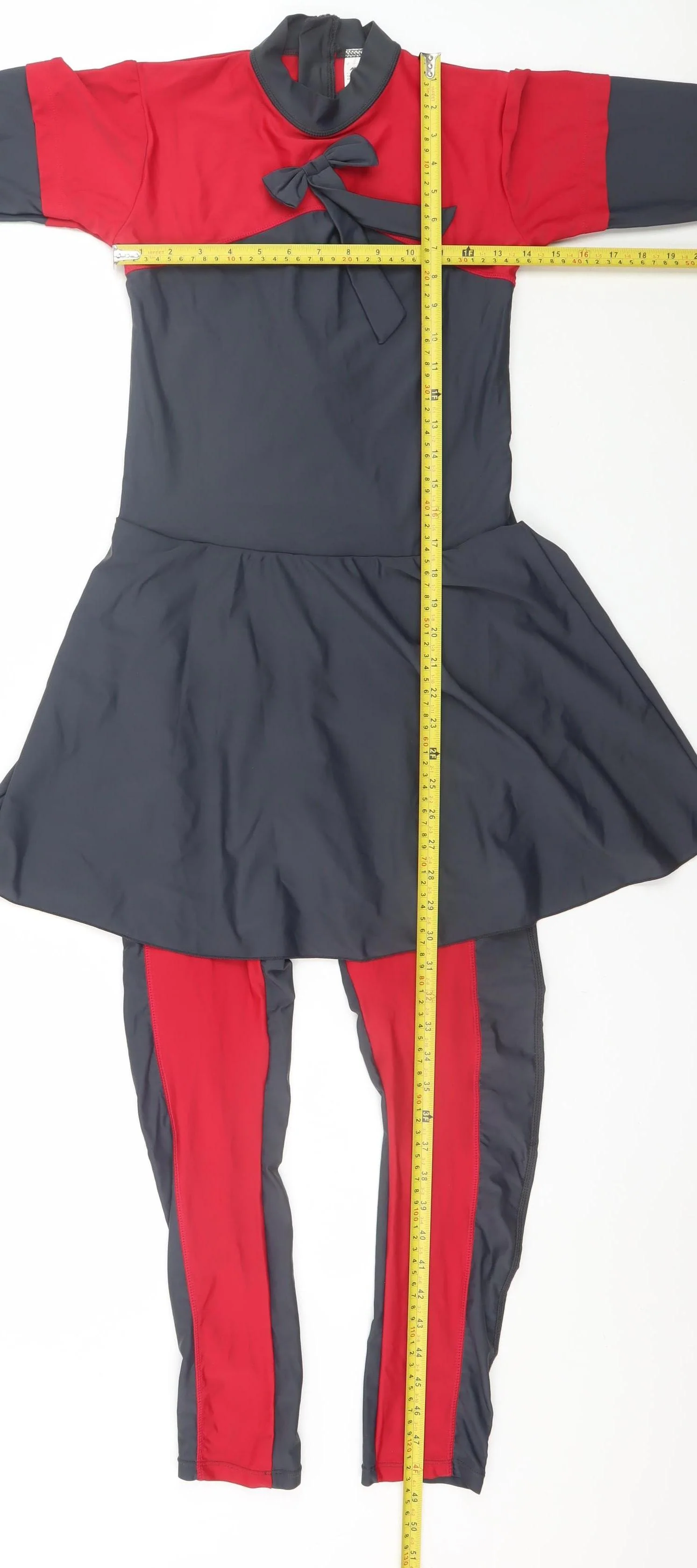 Mesuca Women Red Black Colourblock Long Sleeve Slim Fit Jumpsuit L - Image 2