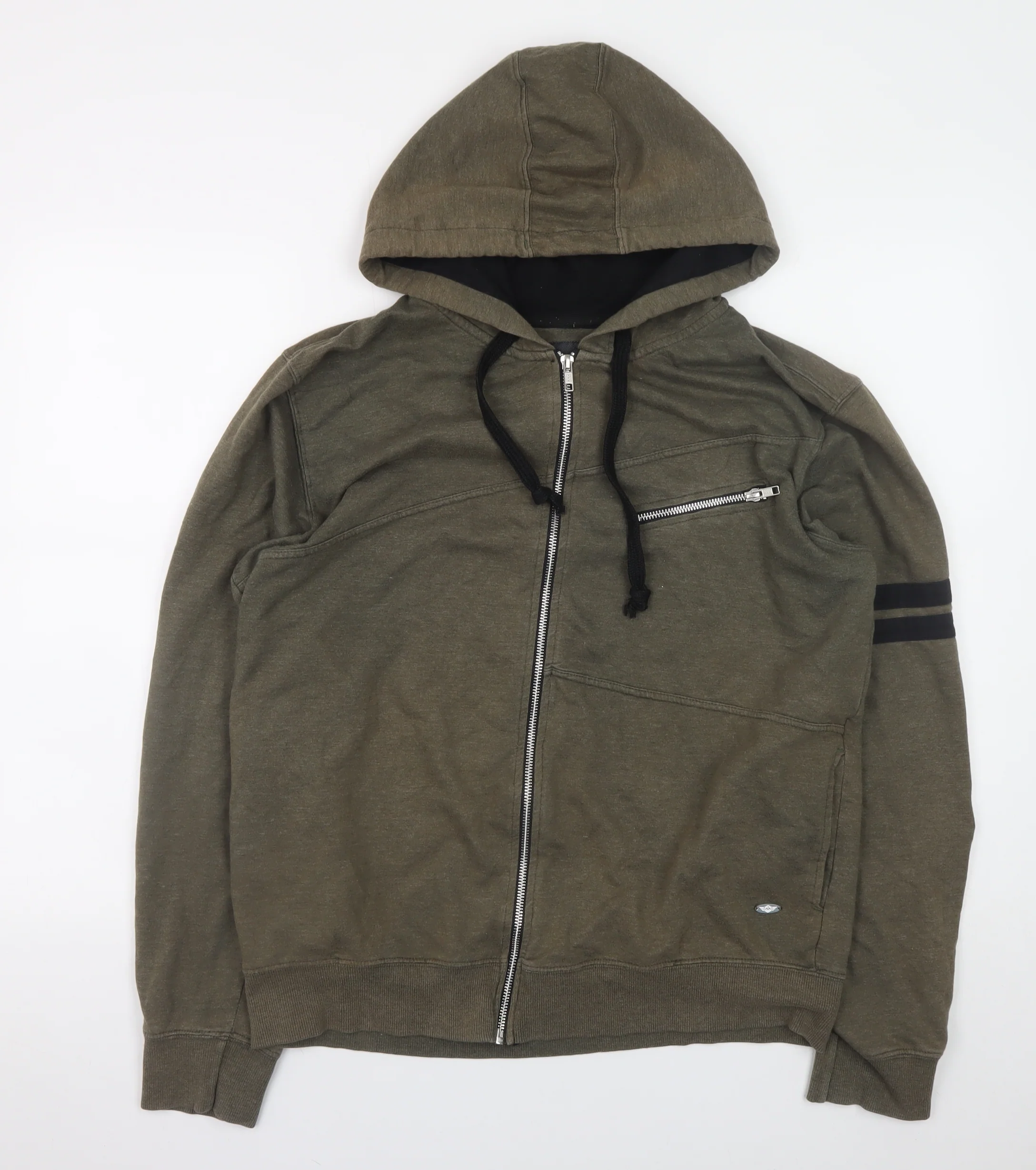 Metronaut Men's Green Full Zip Hoodie XL Regular Fit