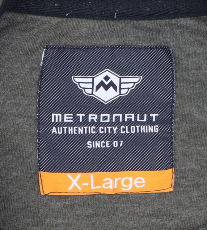 Metronaut Men's Green Full Zip Hoodie XL Regular Fit - Image 4
