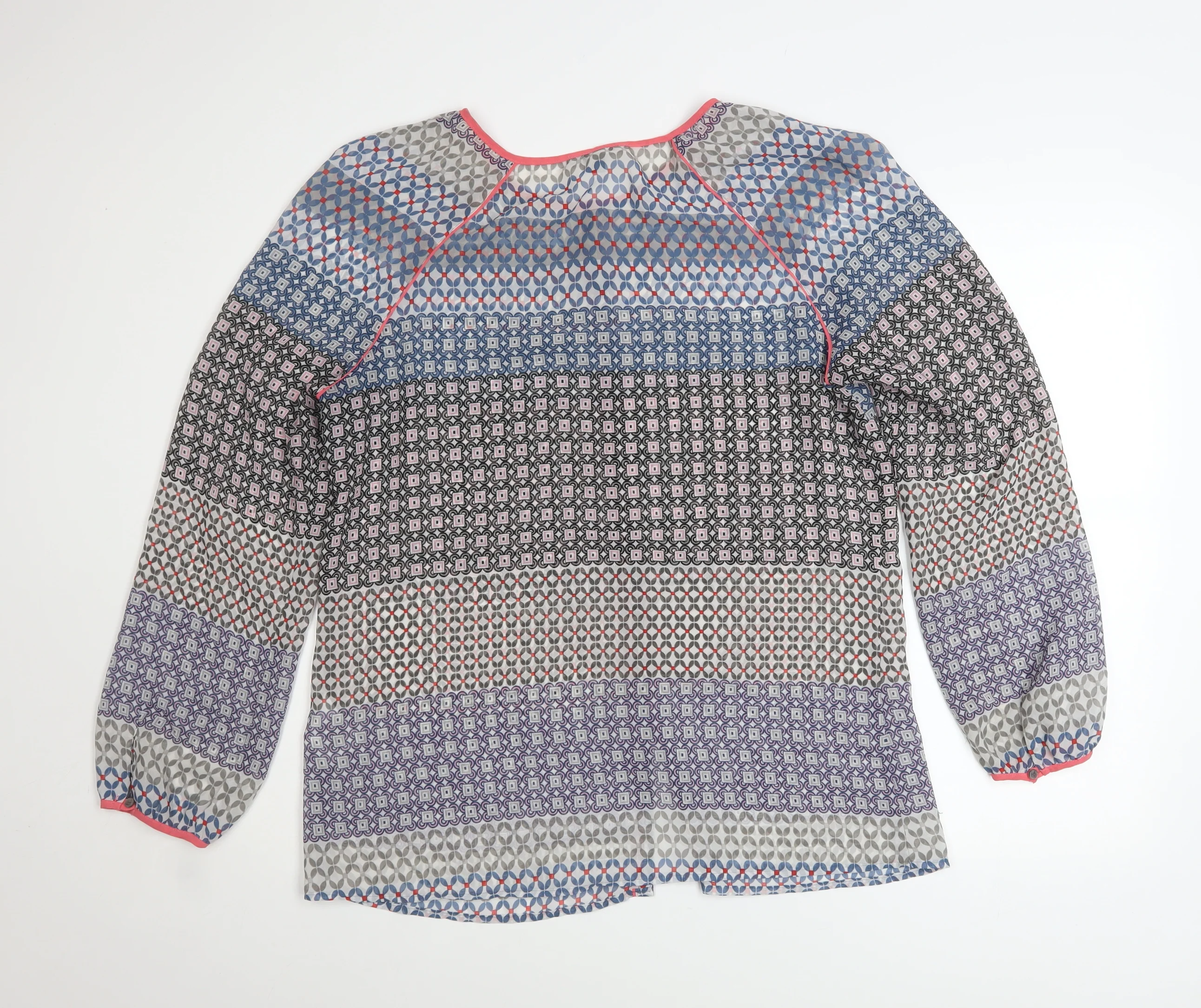 Mexx Women Multicoloured Geometric Tunic Blouse Size 16 Long Sleeve - Image 3